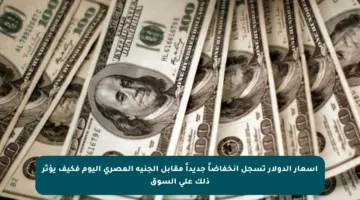 أسعار الدولار تسجل انخفاضاً جديداً مقابل الجنيه المصري اليوم فكيف يؤثر ذلك على السوق